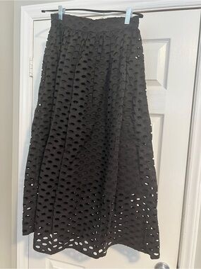 Mara Hoffman Black Eyelet Maxi Skirt